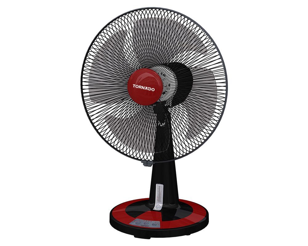 TDF16Dمروحة مكتب تورنيدو 16 بوصة ، 4 ريشة مروحة مكتب تورنيدو 16 بوصة، 4 ريش - 3 سرعات، أسود - الصورة 1